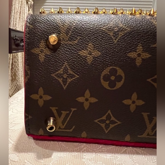 Monogram Calf Hair Spikes Iconoclasts Christian Louboutin Tote Red - Picture 8 of 14